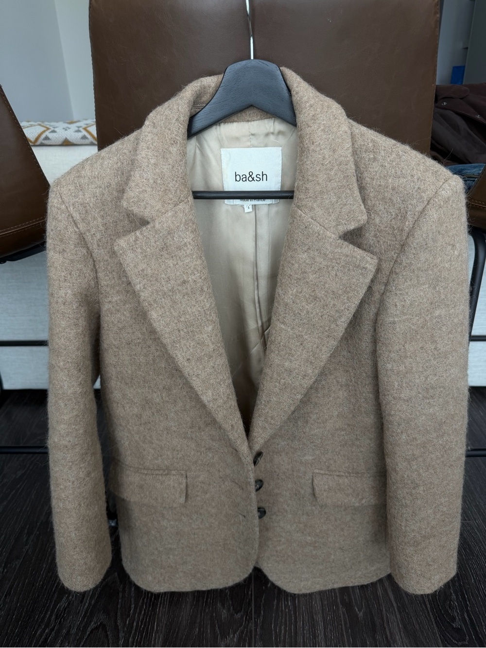 ba&sh Tan Wool-Blend Jacket